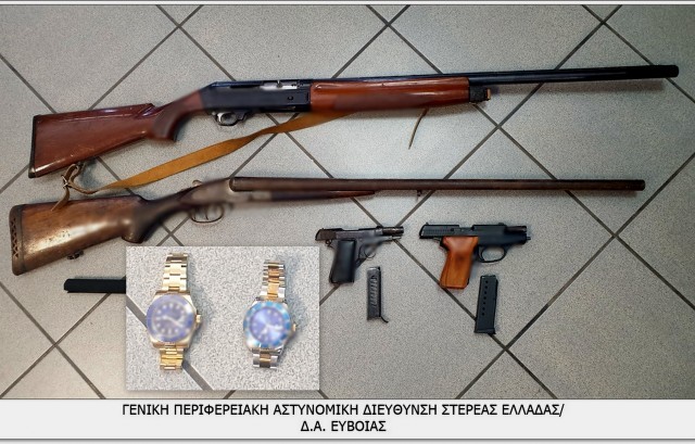 ΧΑΛΚΙΔΑ: Γυναίκα είχε στην κατοχή της πιστόλια, κυνηγετικά όπλα και κλεμμένα ρολόγια (φωτό)