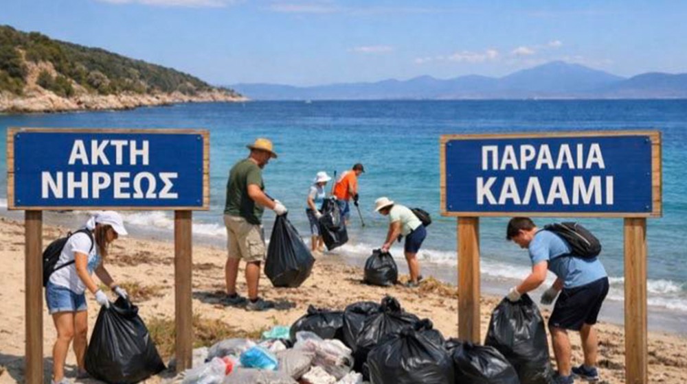 ΑΚΤΗ ΝΗΡΕΩΣ-ΚΑΛΑΜΙ: Εθελοντές καθαρίζουν τις παραλίες