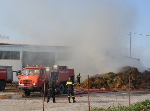 ΓΥΜΝΟ ΕΡΕΤΡΙΑΣ: Μεγάλη φωτιά σε αποθήκη με ζωοτροφές
