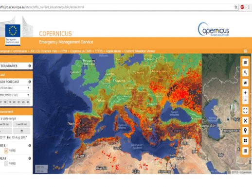 Ενεργοποίηση της Υπηρεσίας Copernicus για άμεση χαρτογράφηση των πυρόπληκτων περιοχών στην Εύβοια