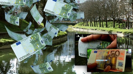 Ψαρεύουν ....χαρτονομίσματα στο ποτάμι των Τρικάλων
