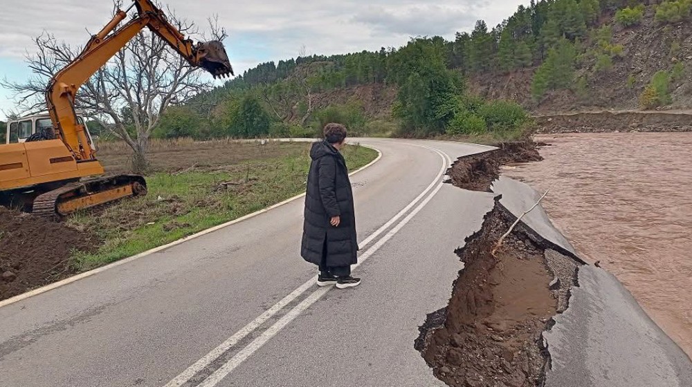Στο Μαντούδι η Θεοδώρα Ακριώτου για τις ζημιές από την κακοκαιρία