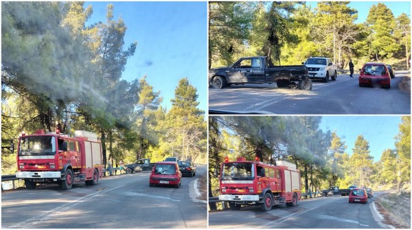 Αγροτικό διαλύθηκε στη μέση της Εθνικής Οδού Χαλκίδας-Αιδηψού (φωτό)