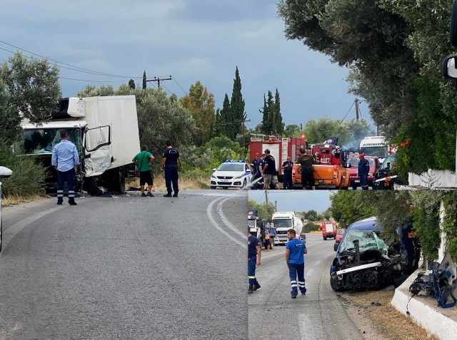 ΔΡΟΜΟΣ ΧΑΛΚΙΔΑΣ-ΕΡΕΤΡΙΑΣ: Σφοδρή σύγκρουση φορτηγού με βανάκι (φωτογραφίες)