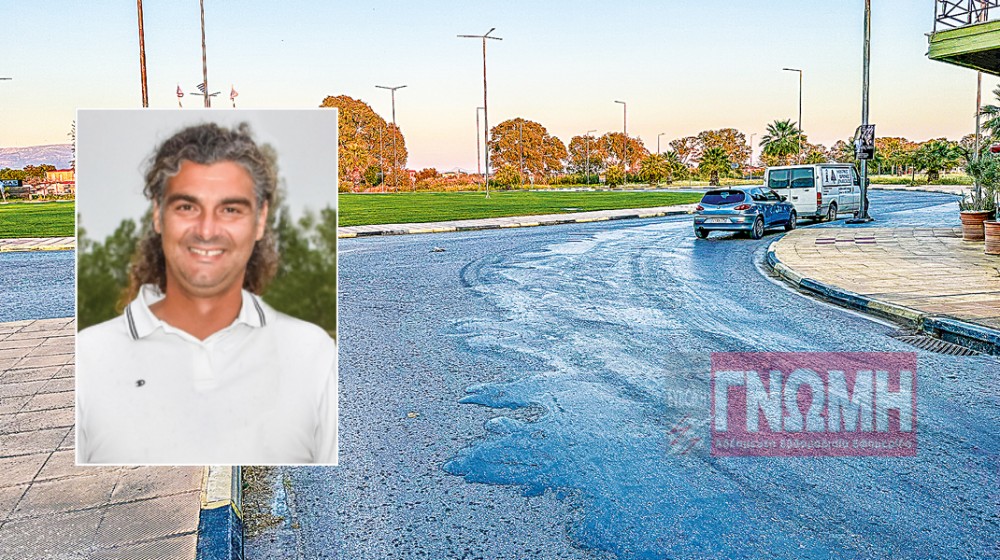 Επικίνδυνο το οδόστρωμα στον κυκλικό κόμβο Ερέτριας