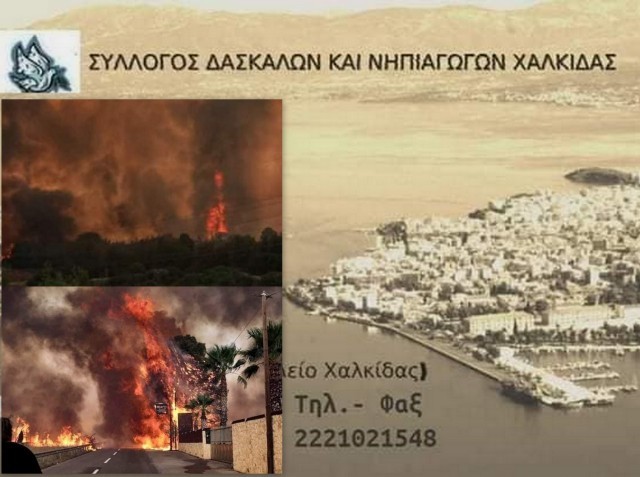 ΔΑΣΚΑΛΟΙ ΧΑΚΙΔΑΣ: Έκκληση βοήθειας για τους πυρόπληκτους