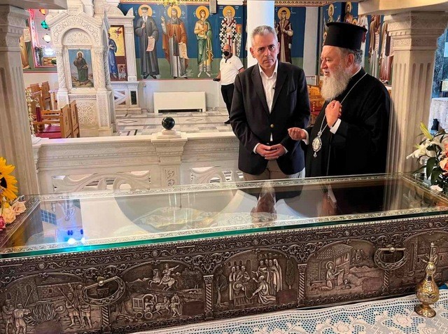 ΠΡΟΚΟΠΙ: Ο Μάξιμος Χαρακόπουλος στο Ιερό Προσκύνημα Οσίου Ιωάννη του Ρώσσου