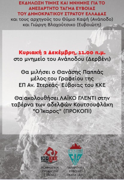 ΚΚΕ: Εκδήλωση τιμής για τον Θύμιο Καψή και τον Γιώργη Βλαχούτσικο στο Προκόπι