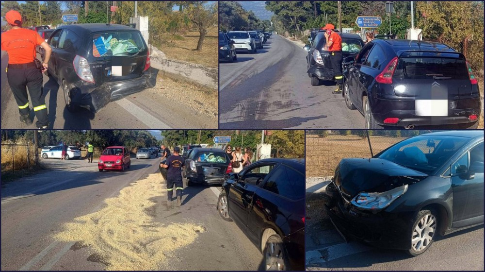 Καραμπόλα τεσσάρων οχημάτων έξω από την Ερέτρια - Αναστάτωση στο δρόμο προς Αμάρυνθο
