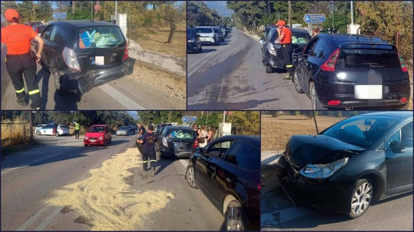 Καραμπόλα τεσσάρων οχημάτων έξω από την Ερέτρια - Αναστάτωση στο δρόμο προς Αμάρυνθο