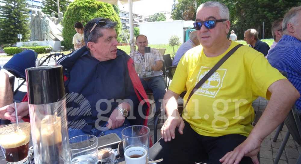 Συνάντηση Γιάννη Βάγια και Σπύρου Παππά στην παραλία Χαλκίδας