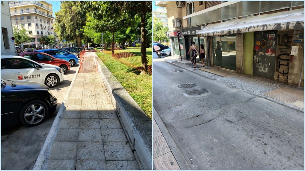 ΧΑΛΚΙΔΑ: Διαμαρτυρίες για τα ... σκαμμένα πεζοδρόμια στην οδό Κακαρά