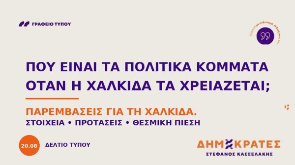 ΧΑΛΚΙΔΑ: Πού είναι τα πολιτικά κόμματα όταν η πόλη τα χρειάζεται;