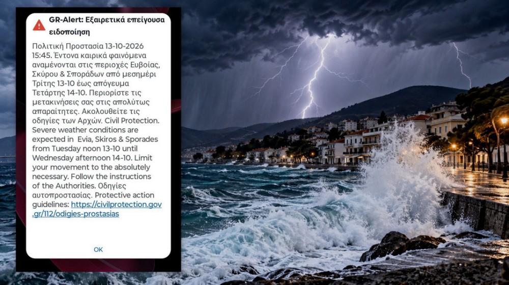 Επικίνδυνη κακοκαιρία στην Εύβοια – Σε κόκκινο συναγερμό το νησί
