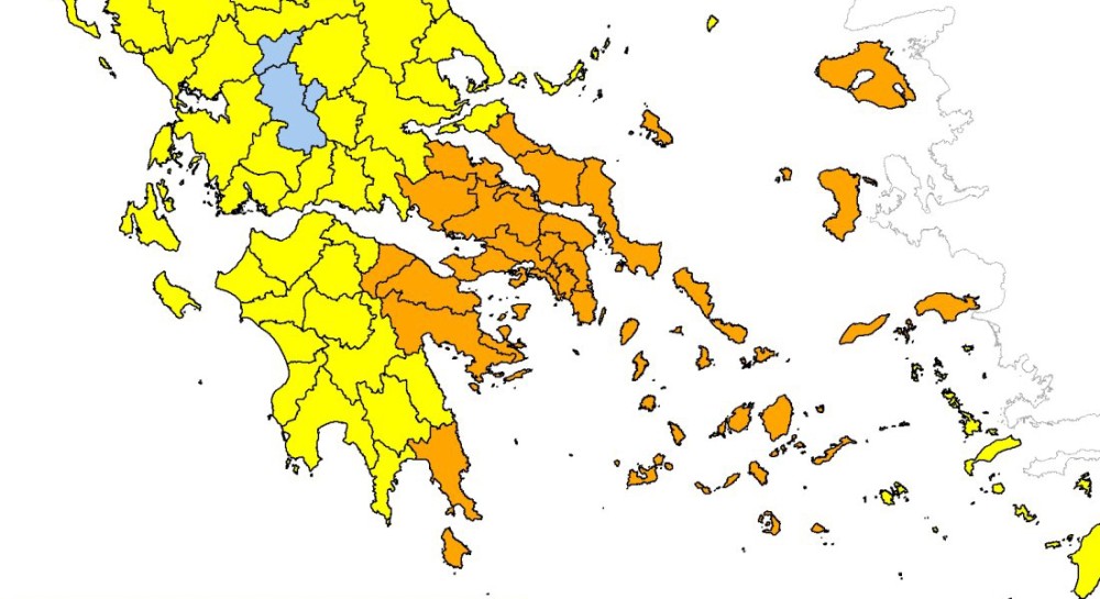 ΚΙΝΔΥΝΟΣ ΠΥΡΚΑΓΙΑΣ: Σε πορτοκαλί συναγερμό η Εύβοια τη Δευτέρα